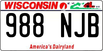 WI license plate 988NJB