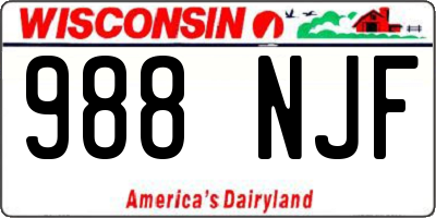 WI license plate 988NJF