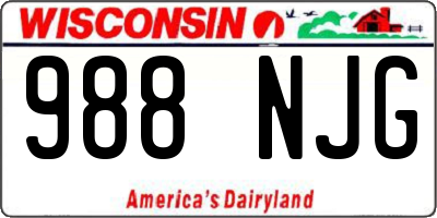 WI license plate 988NJG
