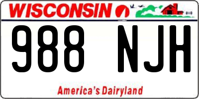 WI license plate 988NJH