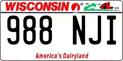 WI license plate 988NJI