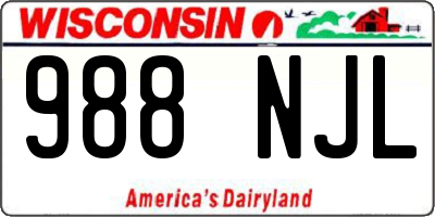 WI license plate 988NJL