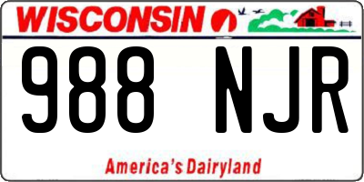 WI license plate 988NJR