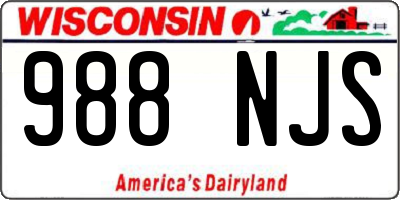 WI license plate 988NJS