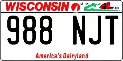 WI license plate 988NJT