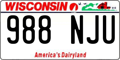 WI license plate 988NJU