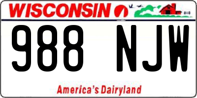 WI license plate 988NJW