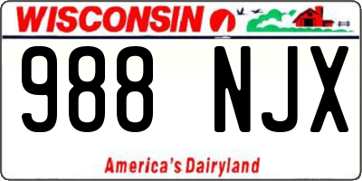 WI license plate 988NJX