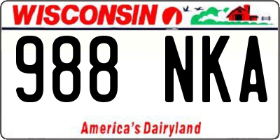 WI license plate 988NKA