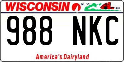 WI license plate 988NKC