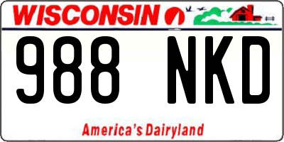 WI license plate 988NKD