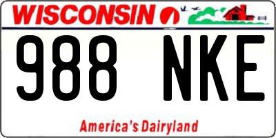 WI license plate 988NKE