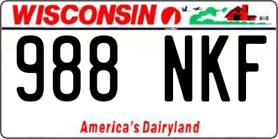 WI license plate 988NKF