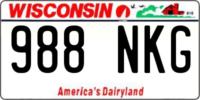 WI license plate 988NKG