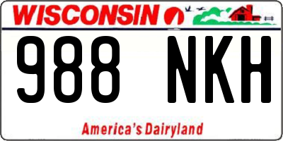 WI license plate 988NKH
