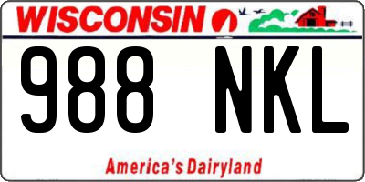 WI license plate 988NKL