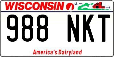 WI license plate 988NKT