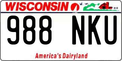 WI license plate 988NKU