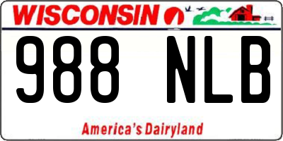 WI license plate 988NLB