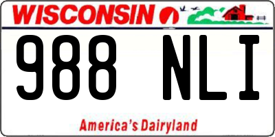 WI license plate 988NLI