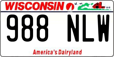WI license plate 988NLW