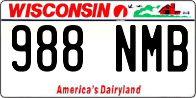 WI license plate 988NMB