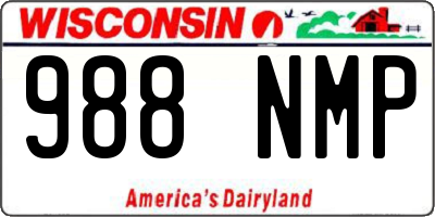 WI license plate 988NMP