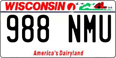 WI license plate 988NMU
