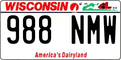 WI license plate 988NMW
