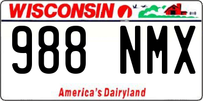 WI license plate 988NMX