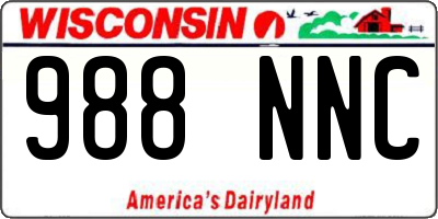 WI license plate 988NNC