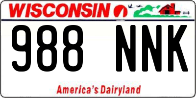 WI license plate 988NNK