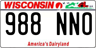 WI license plate 988NNO