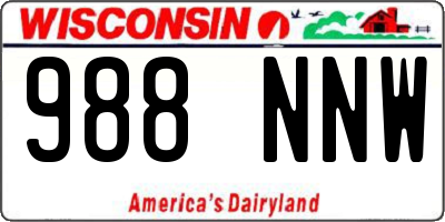 WI license plate 988NNW