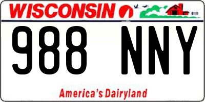 WI license plate 988NNY