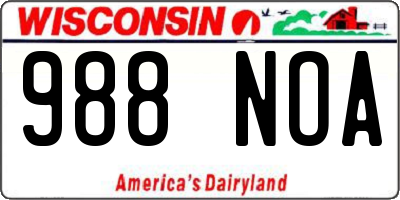 WI license plate 988NOA