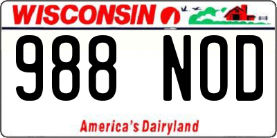 WI license plate 988NOD