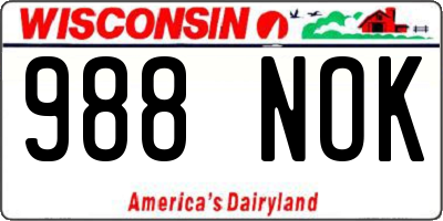 WI license plate 988NOK