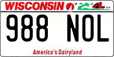 WI license plate 988NOL