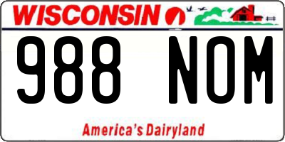 WI license plate 988NOM
