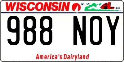 WI license plate 988NOY