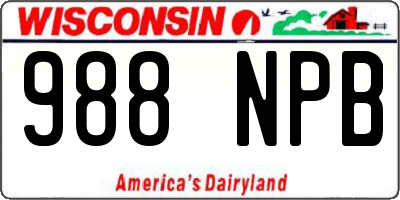 WI license plate 988NPB