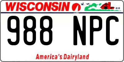 WI license plate 988NPC