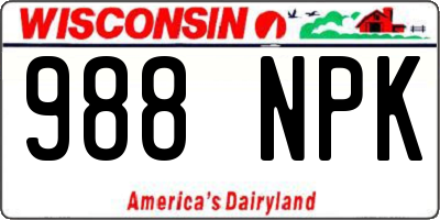WI license plate 988NPK