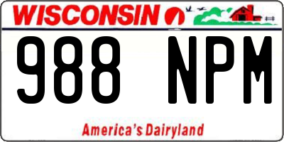 WI license plate 988NPM