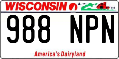 WI license plate 988NPN