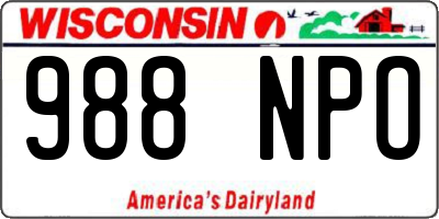 WI license plate 988NPO