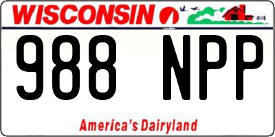 WI license plate 988NPP