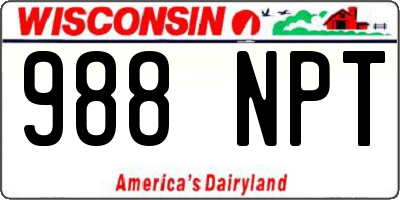 WI license plate 988NPT