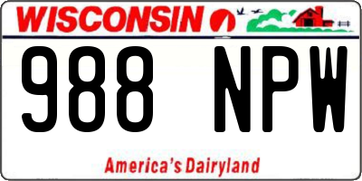 WI license plate 988NPW